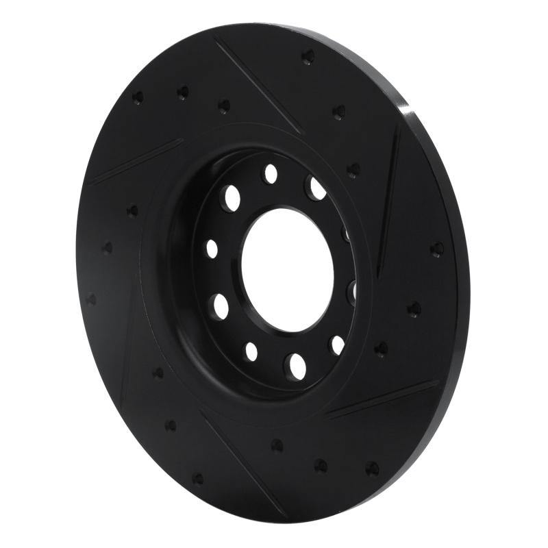Chrysler 200 Brake Rotor (1) - Rear Left - R1 Concepts - Drilled & Slotted - Black - `14-`22